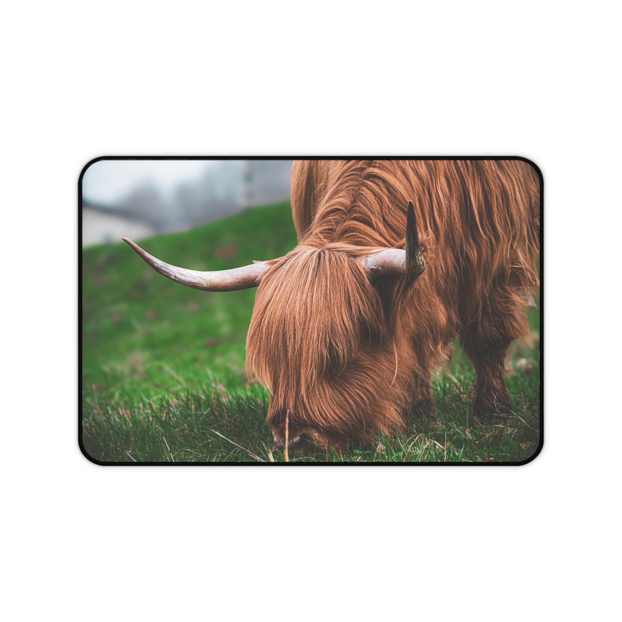Highland Cow Desk Mat — Rustic Farm Animal Mouse Pad for Home Office