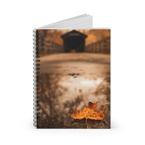Autumn Leaf Spiral Notebook — Fall Photography Ruled Journal
